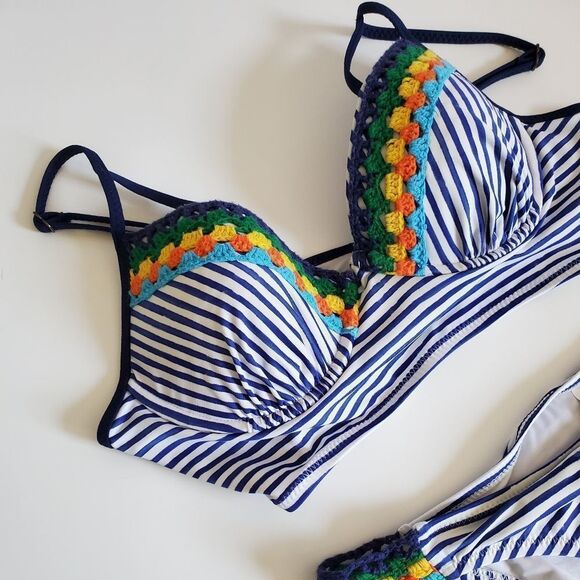 Sperry Crochet Rainbow Striped Bikini | Medium - Picture 3 of 10